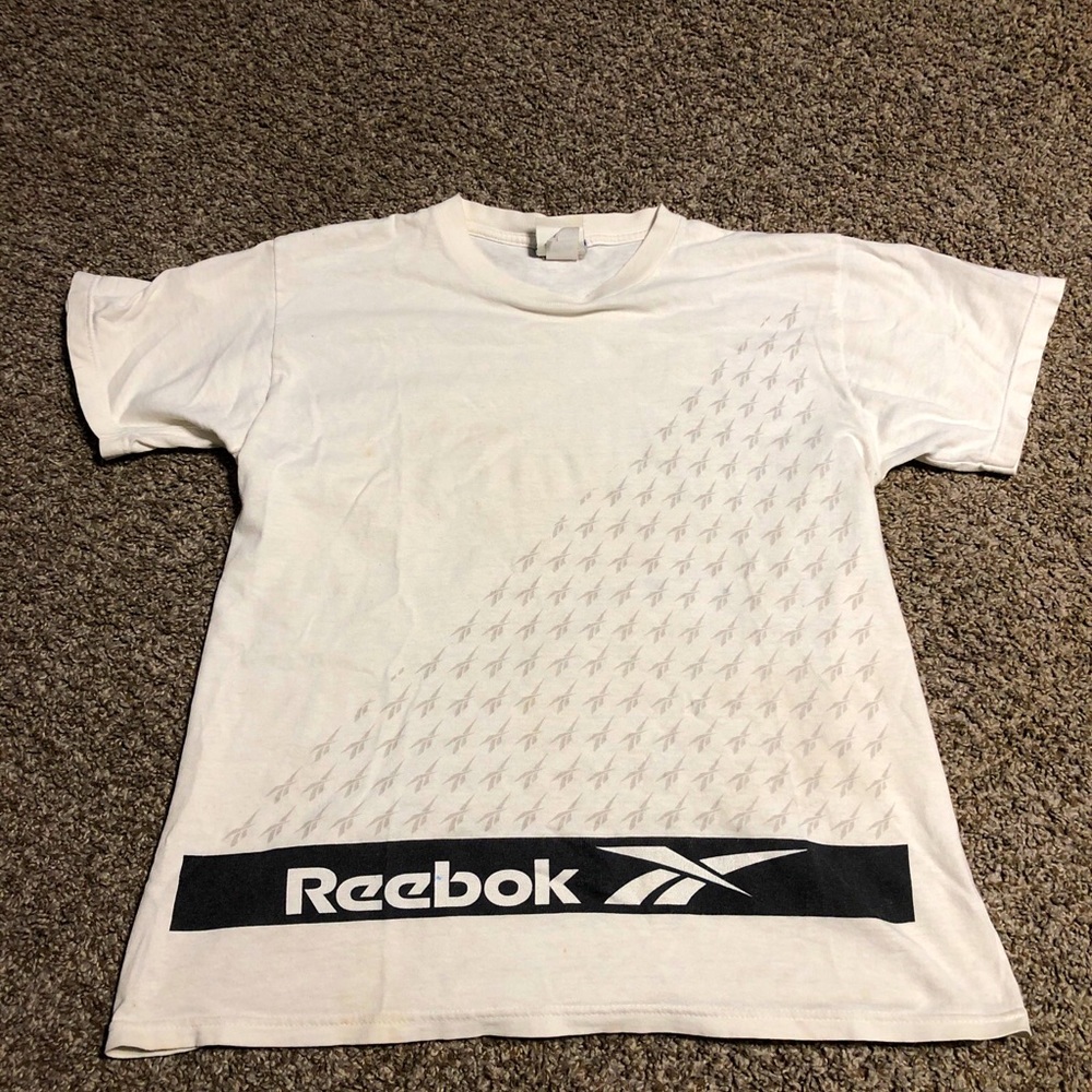 Vintage 90s Reebok Shirt Adult Small White Made In USA Mens